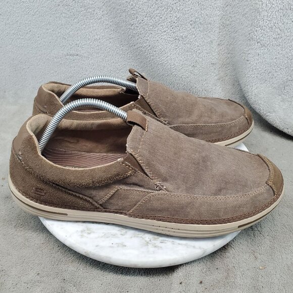 Skechers Shoes Mens Size 11 Relaxed Fit Landen Gomer Brown Slip On Loafers